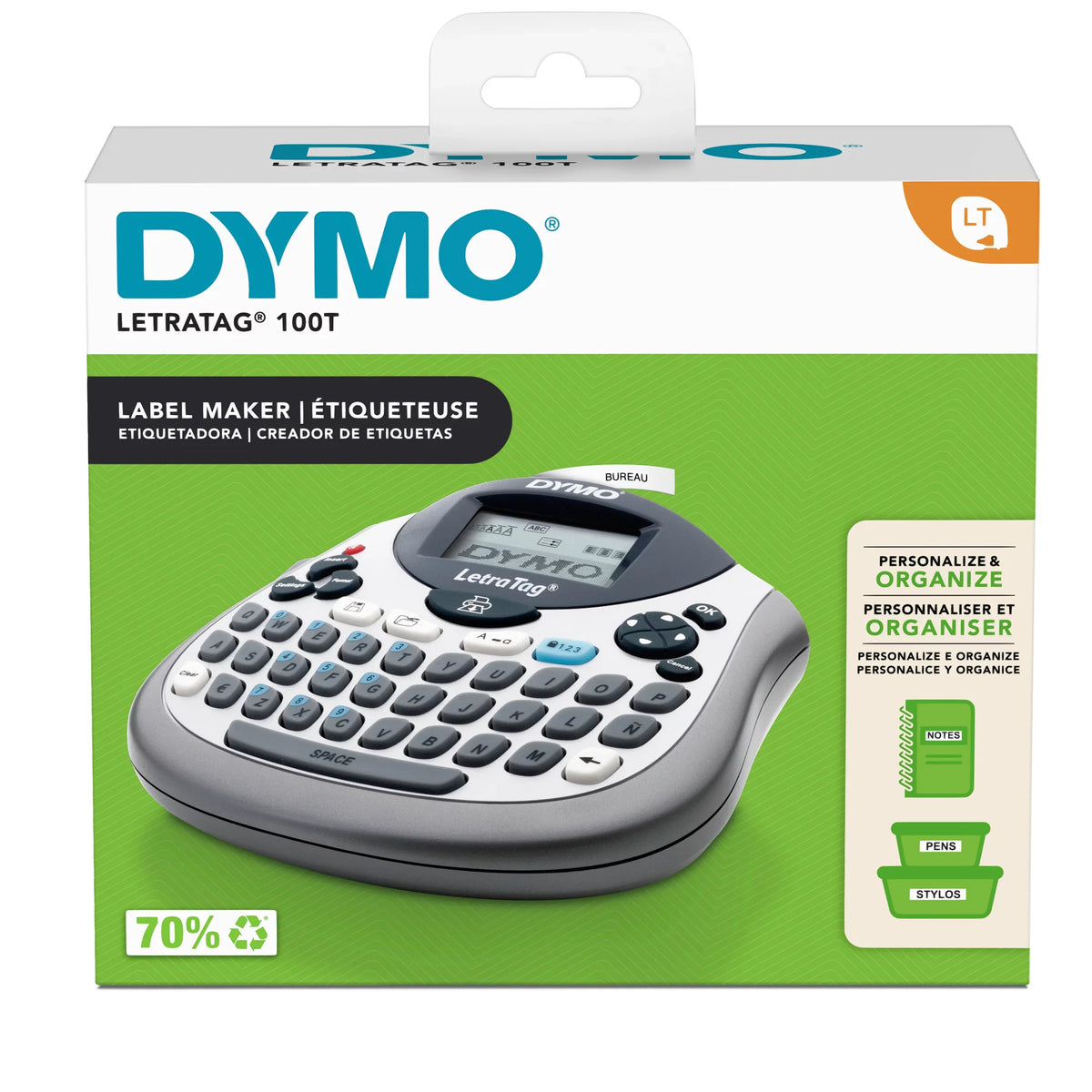 Includes Maker, Print on White Label Paper Label Black QWERTY LetraTag DYMO 100T