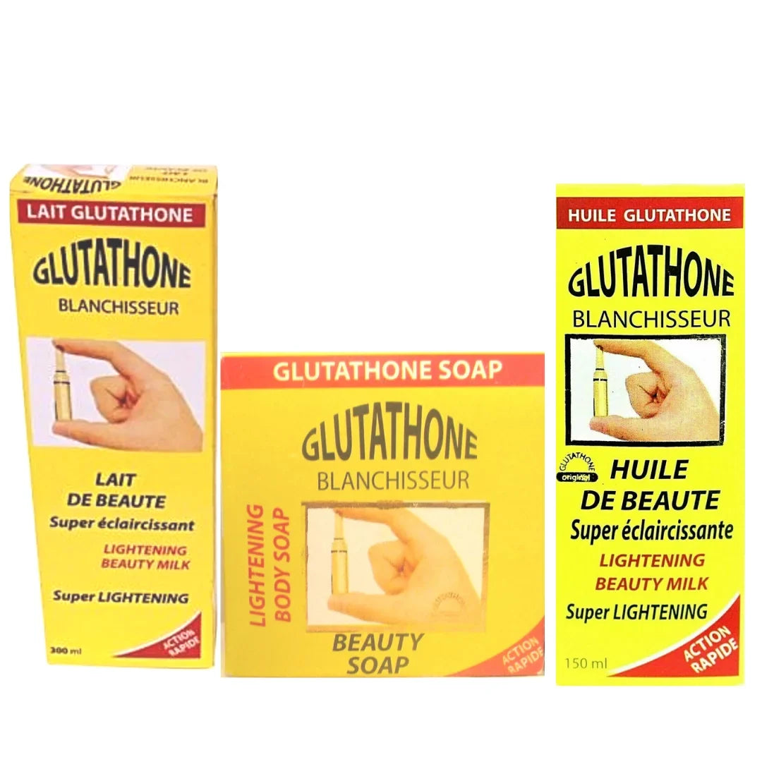 300ml Glutathone Lotion + Lightening Milk 150ml Super + Oil Beauty 400g Soap
