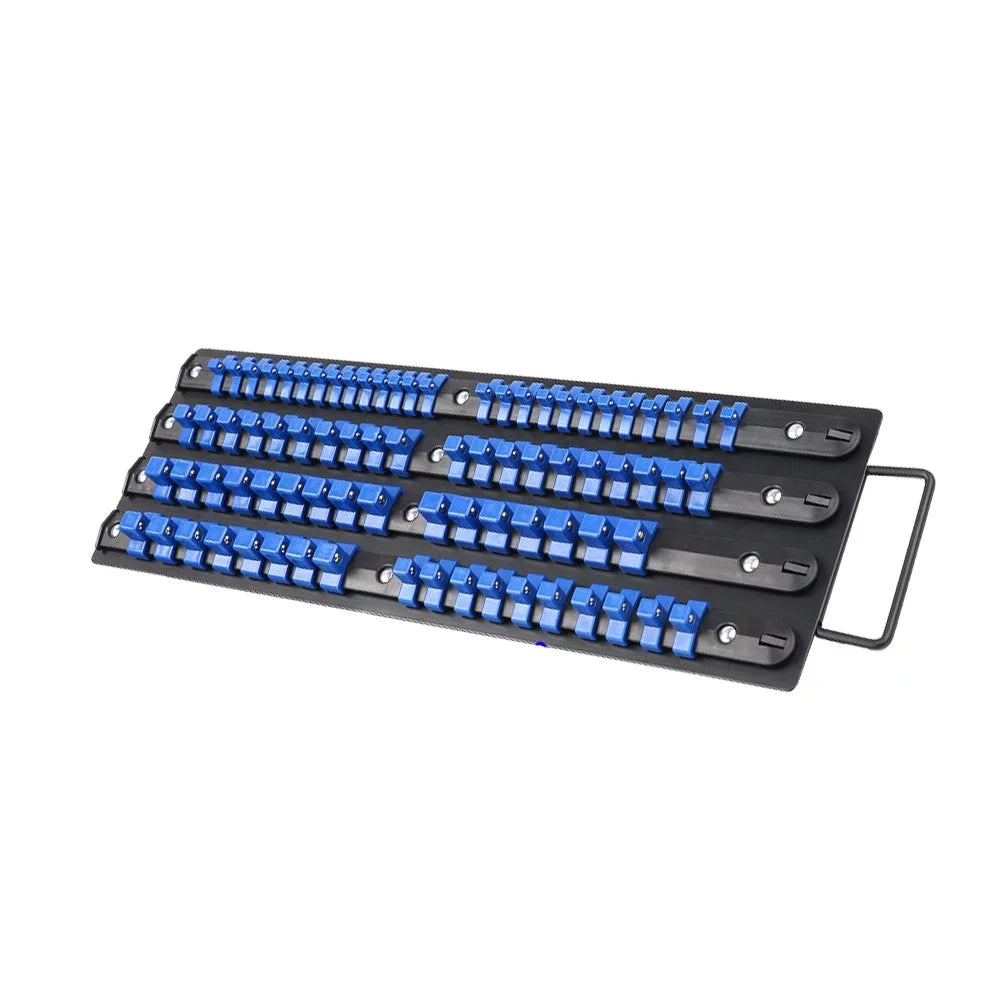 HEMOTON Holder Socket Sliding Rack Mountable Industrial Rail Organize Wrench Socket ABS Storage 80