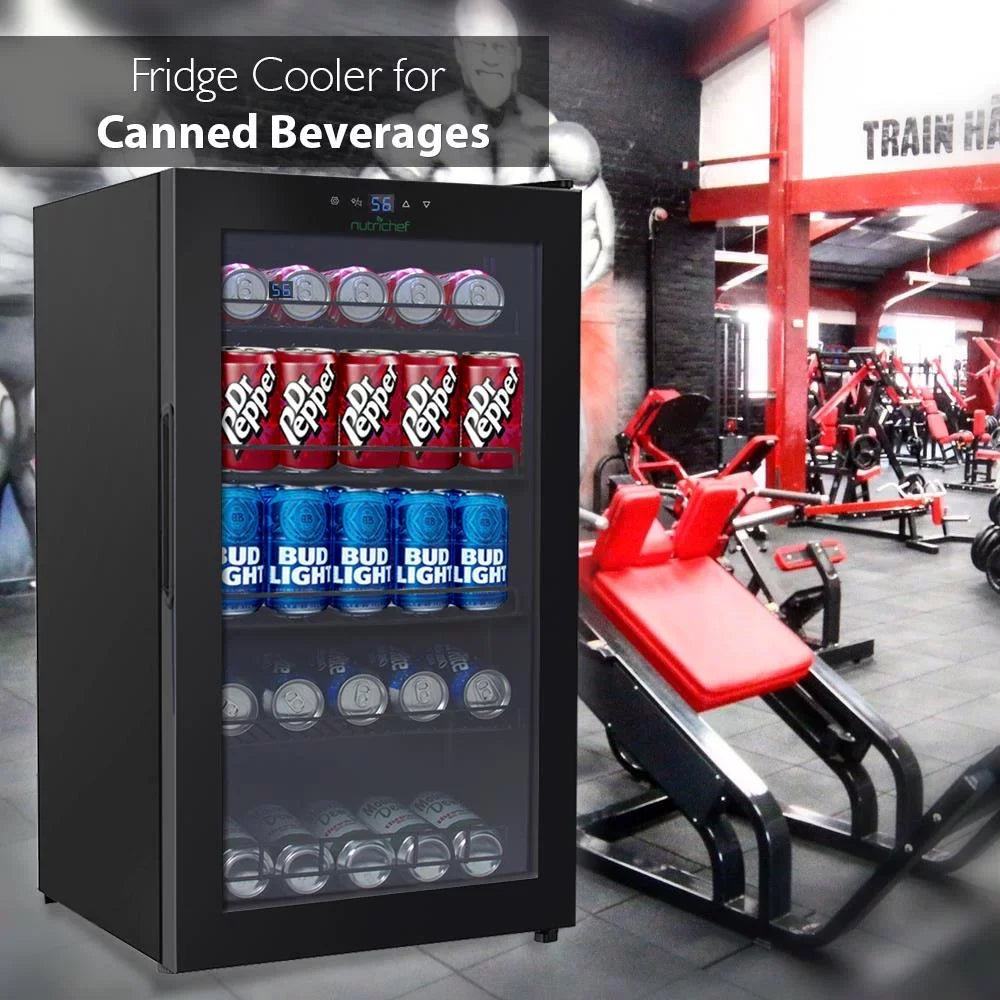 Chiller 34.7’ Beverage Refrigerator 18.5’’ Can 20.1’’ Beverage x Can Nutri x Fridge Chef (132 Cooler, Compact Capacity),