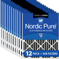 Pleated Carbon 12 Pleated Nordic 12 Pack MERV Filters Pure 20x20x2 Air Plus