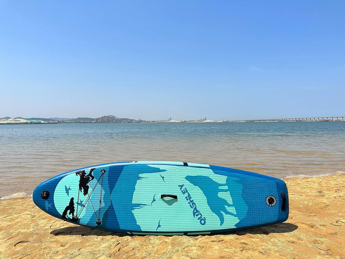 Accessories, Fishing Surfing, with for Stand for Wide Board Deck, Adults, Premium & Non-Slip Max 11'x33 Youth SUP x6 Stance, 330lbs Inflatable Up & Paddle
