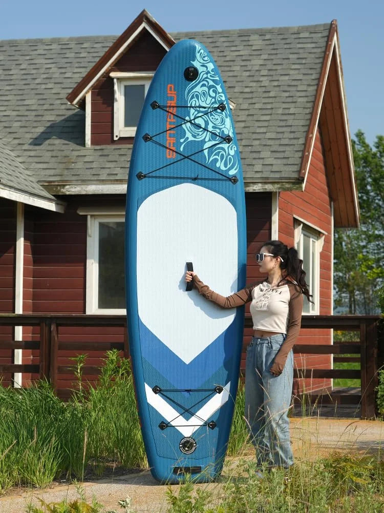 Accessories, Fishing Surfing, with for Stand for Wide Board Deck, Adults, Premium & Non-Slip Max 11'x33 Youth SUP x6 Stance, 330lbs Inflatable Up & Paddle