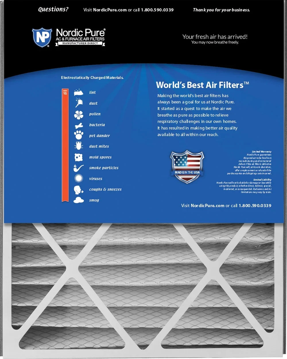 (4 7/8) 20x25x5 MERV Bear 266649-102 Air Pack 15 Filters Air Replacement 4