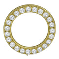 Insert Watch 14K Gold Custom Case Stainless Rolex Bezel Yellow Diamonds Steel Solid 32mm Simulated Finish Cover