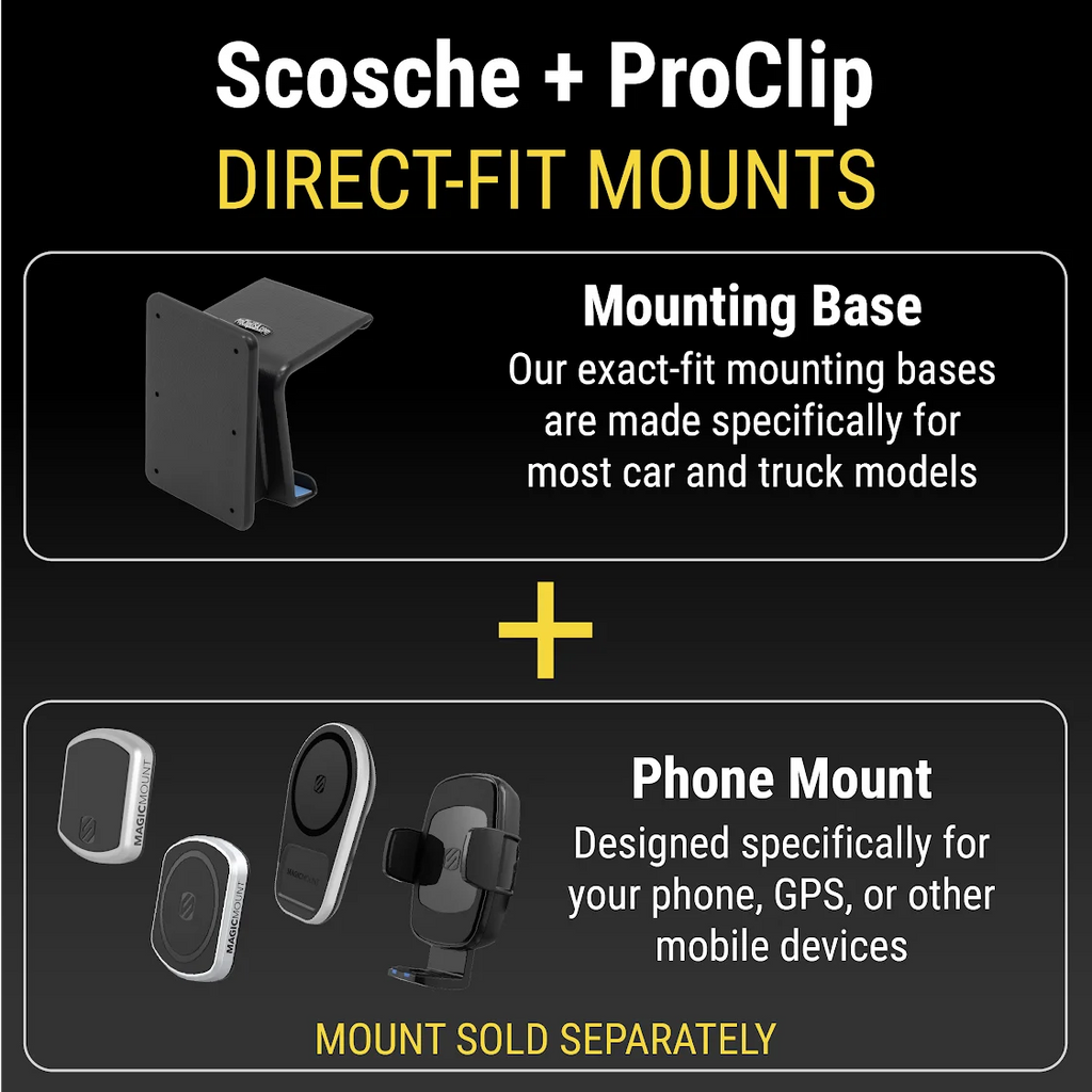 Center ProClip Only Scosche Toyota Trucks Compatible with Base (Mounting 4Runner 2010-2023 PC854490 Dash Mount