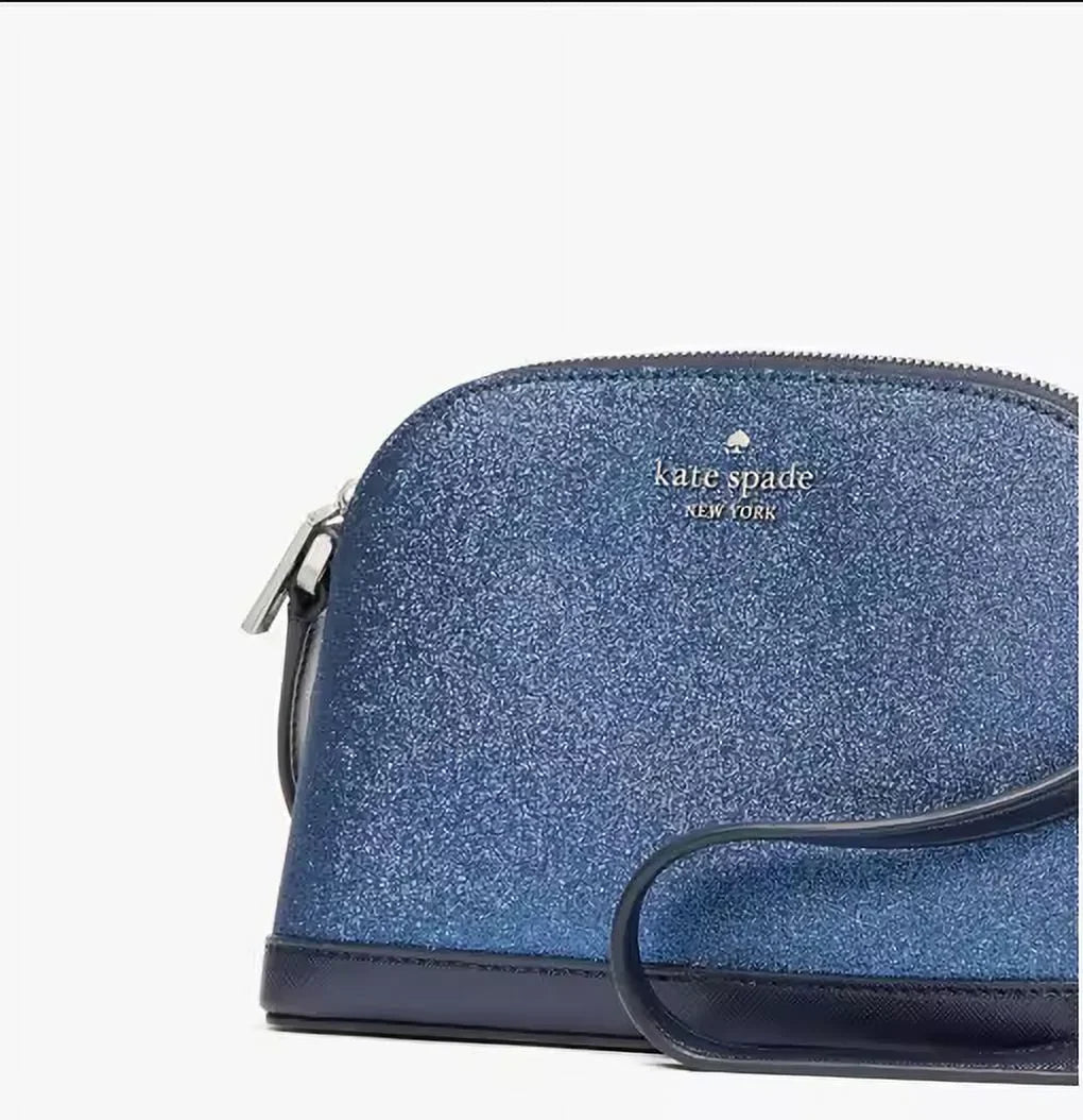 Kate Crossbody Small Womens Accessories Tinsel NEW Blue Dome Spade Purse Glitter