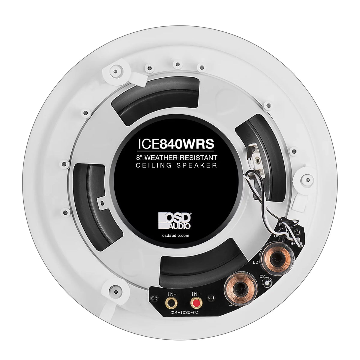 In-Ceiling - Built-in Weather Pair Speaker ICE840WRS 150W Crossover, Outdoor 8" OSD w/ Resistant