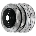 Front 2.4L 3.6L Set FWD Replacement Drilled Chrysler 4 2012 Black Dodge Rotors V6 Avenger 2008-2009 Slotted Rear 2014 2013 200 Brake for 2012-2014 and AutoShack of Caliber BRAKEPKG1085