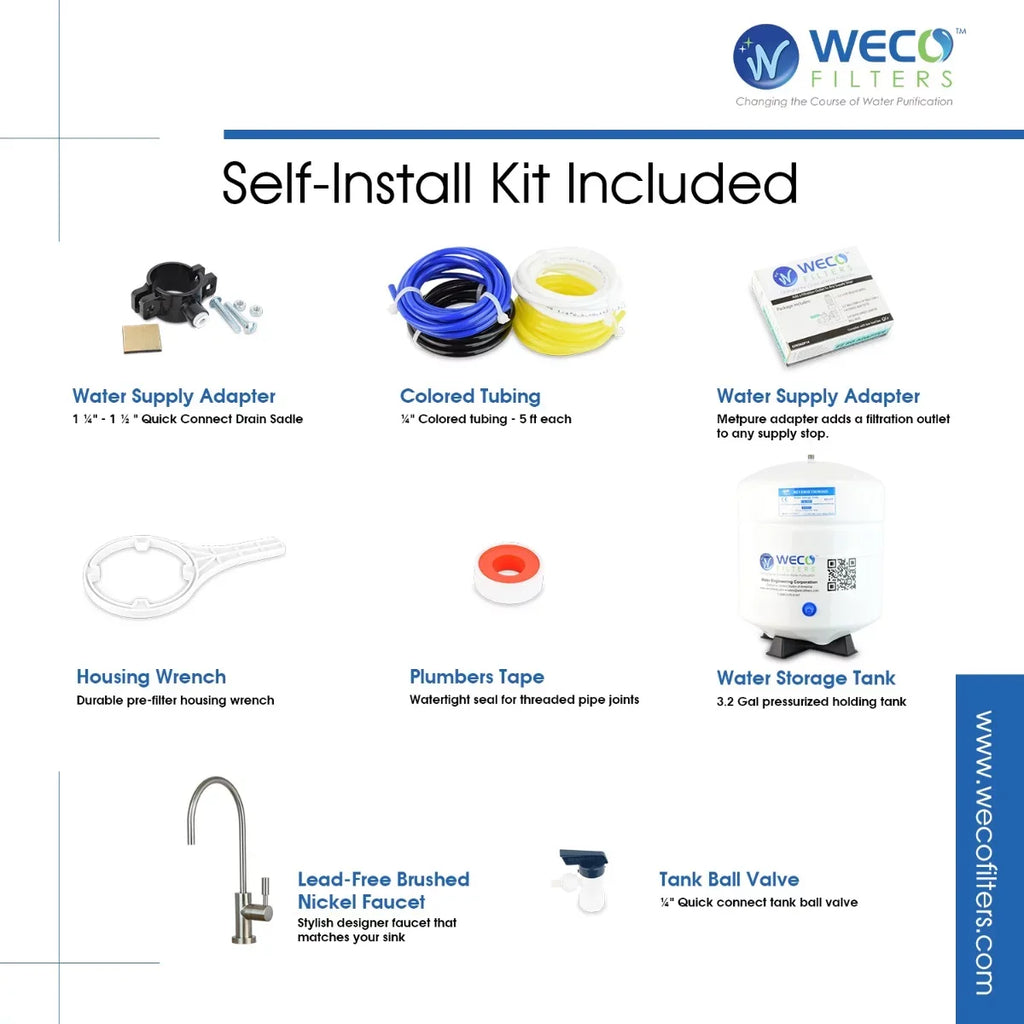 VGRO-75GS-10EXTRA.5 Drinking Water System Reverse Osmosis WECO Filtration Filter Efficiency Bacteriostatic High with