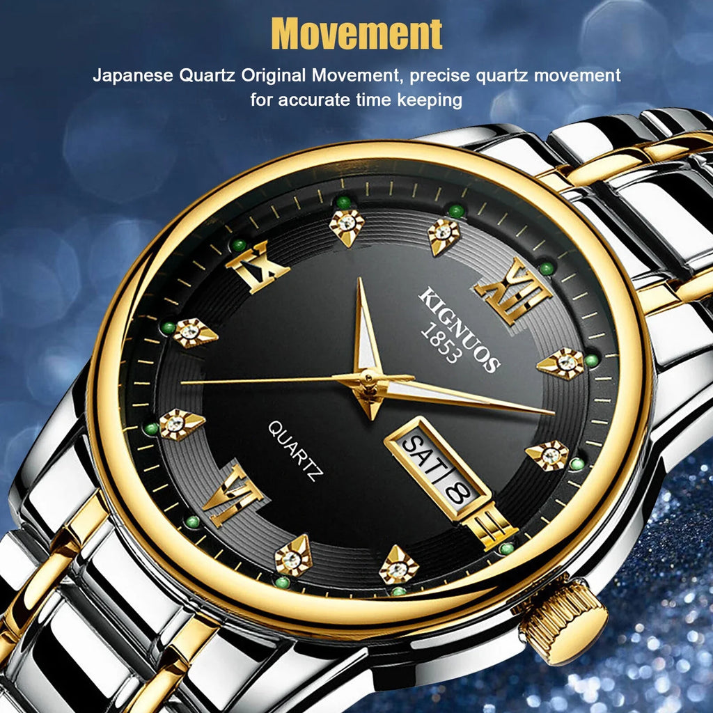Relojes Watch De Luminous Steel Stainless Quartz Men's Classic Hombre Waterproof
