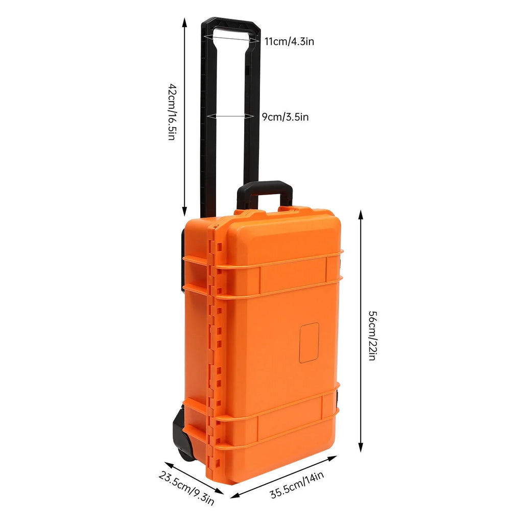 Tool Foam and Case Portable Retractable Digital Handle with Protective Case Wheels Box Hard Miumaeov Waterproof Portable Box 22" Case with Foam Camera IP67 Pull Case Camera