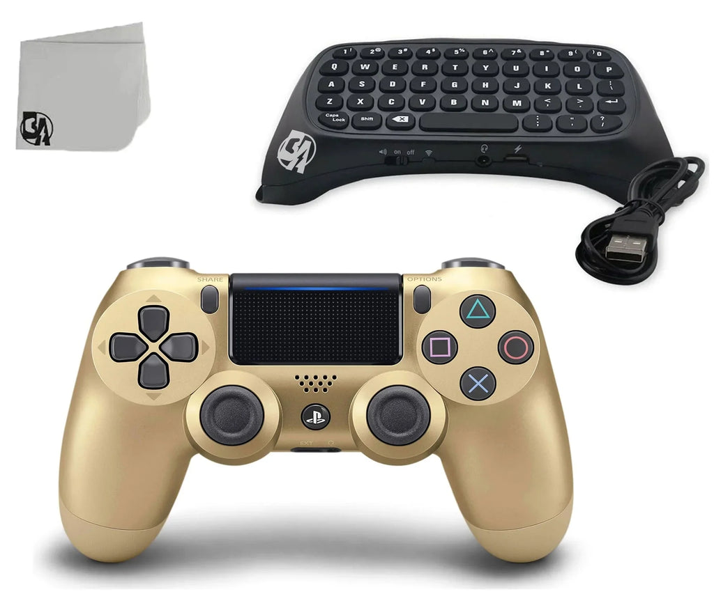 Controller BOLT For + Black Bundle. Gaming Dual Wireless PS4 Gold Pre-Owned Shock Console Like AXTION New) Controller PS4 (Refurbished: for Chatpad Sony