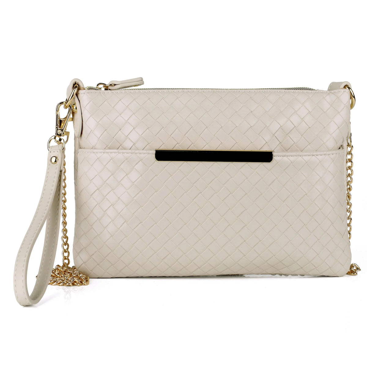 Pepper Pouch White Vegan Women's Julia Leather, Buxton Everywhere Basketweave Convt