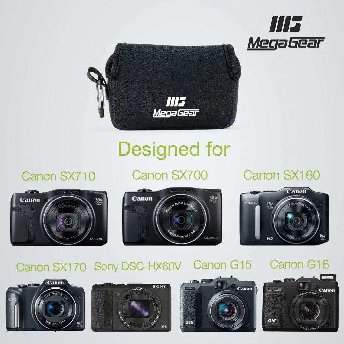 Canon Neoprene IS, SX160 DSC-HX50V, IS SX720 HS, MegaGear G16, HS, Sony G15, DSC-HX60V, PowerShot Case HS, SX710 Camera Canon SX700 SX170