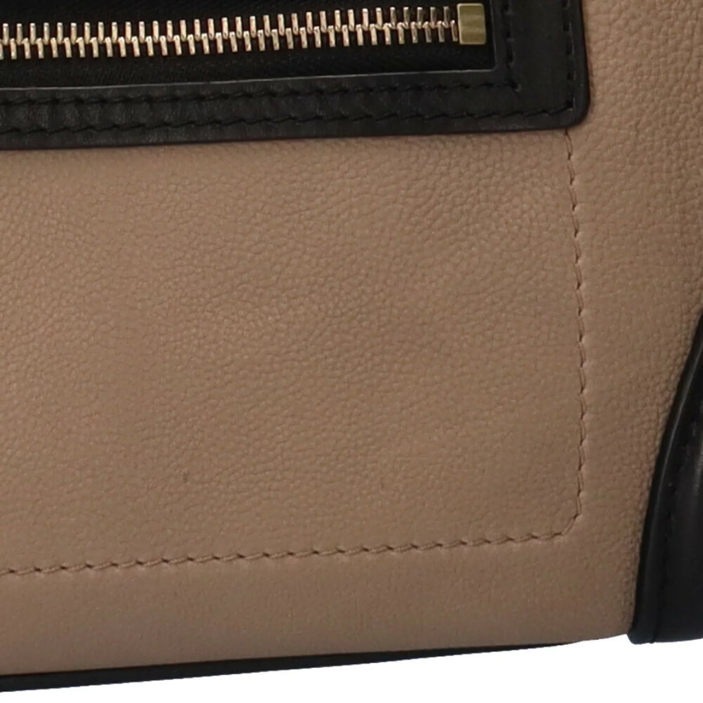 Pre-Owned Ladies Shopper Handbag Celine Leather Beige Luggage Micro (Good)