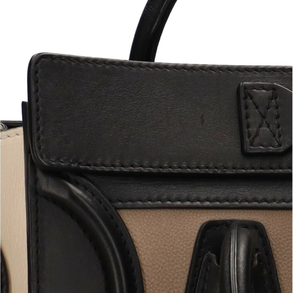 Pre-Owned Ladies Shopper Handbag Celine Leather Beige Luggage Micro (Good)