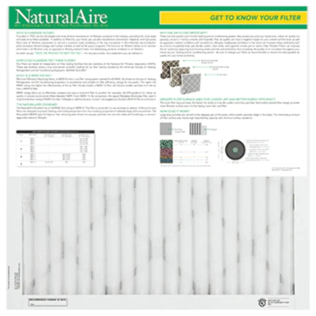 10" Filter, x Air Standard 1", 8, 10" 1-Pack MERV NaturalAire x