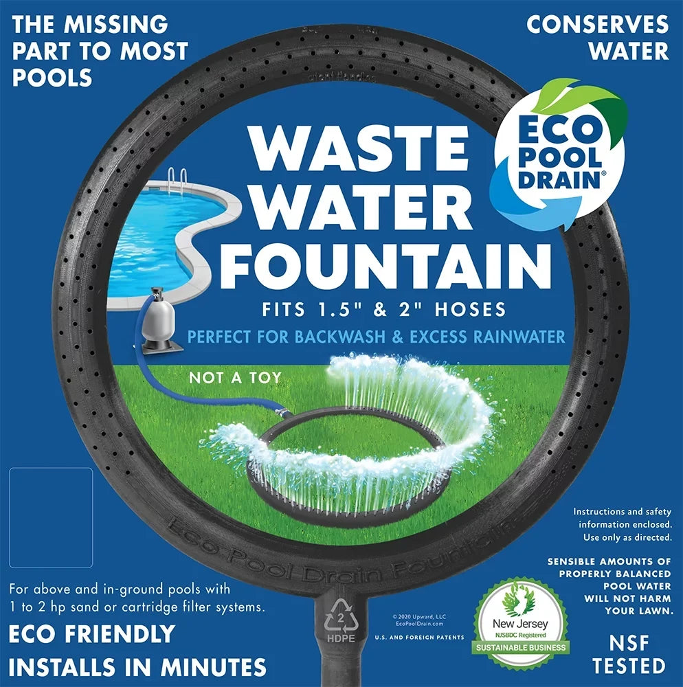 & Waste #400 1.5" with Backwash Water Swimming Pool Cartridge Hose for Fountain Sand Pools Filtered Kit Hose