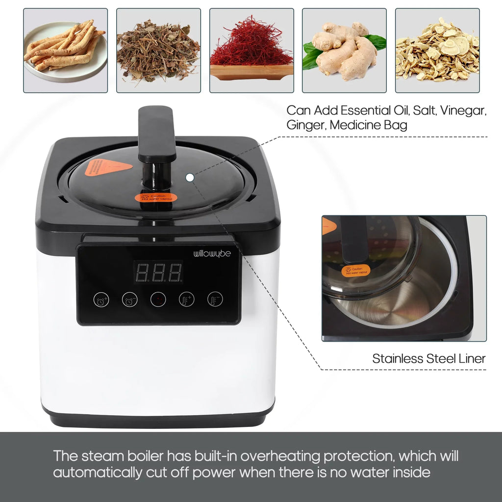 Home Control, Tent, (Black) Steam Spa Steamer, Personal Sauna Portable Body | Foldable Bluetooth with Chair