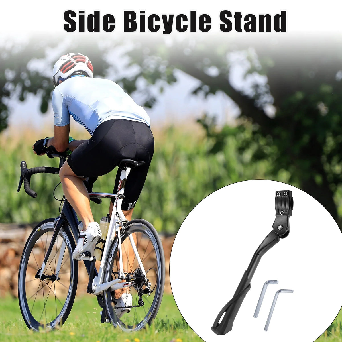Mountain 24-29 Bike Stand for Unique Inch Stand Non-Slip Fit Side Kickstand Adjustable Set 1 Bargains Bicycle Bicycles