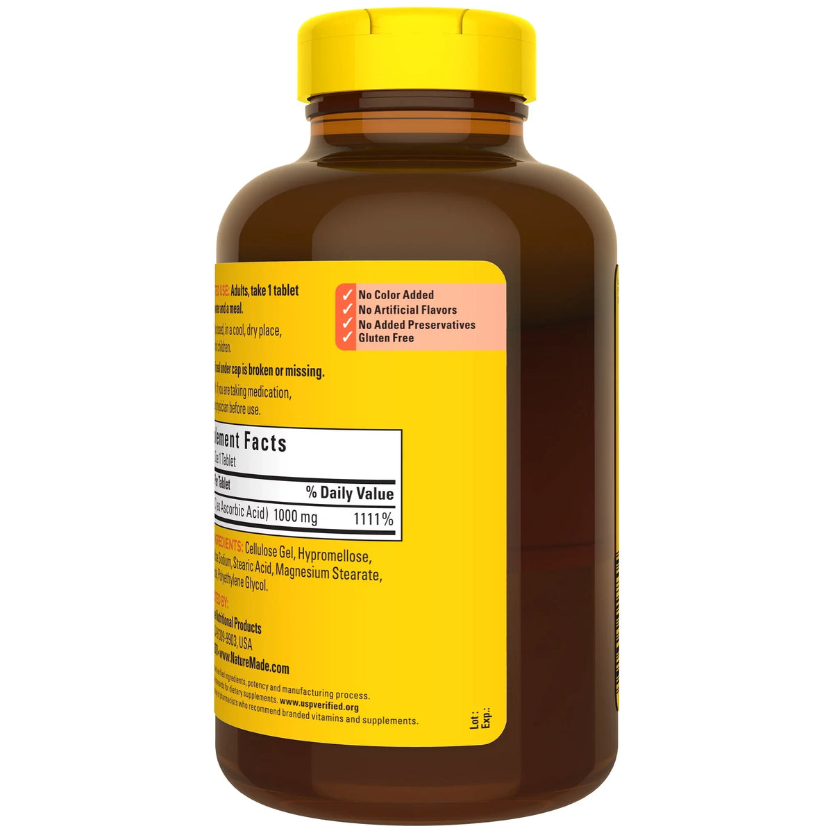 Count Nature 1000 300 Made Strength C Vitamin mg Dietary Extra Supplement, Tablets,