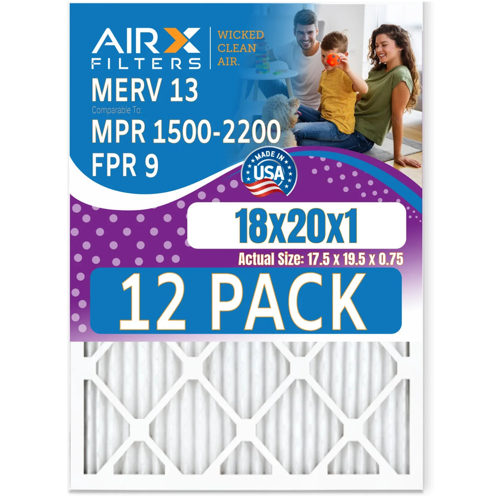WICKED to - in - MERV of 13 by 1500 Filters 18x20x1 Pack Air FILTERS FPR Furnace 12 Made AIR. Comparable CLEAN 2200 9 Filter & USA MPR AIRX Rating,