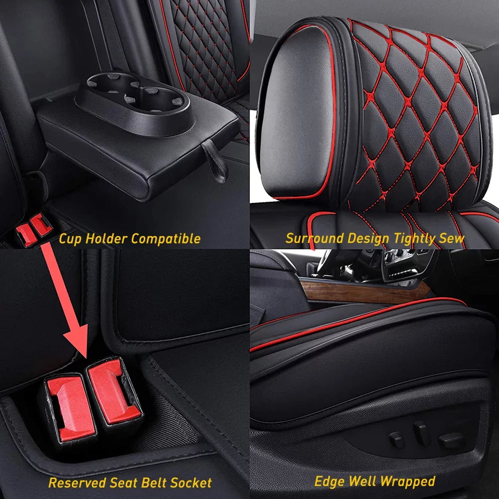 3500 Black-Red) Cab Sierra 1500/2500 for Silverado Covers Crew,Double,Extended HD Car Full Seat 2007-2023 Set HD GMC Set, / Truck(Full or Fit Pickup