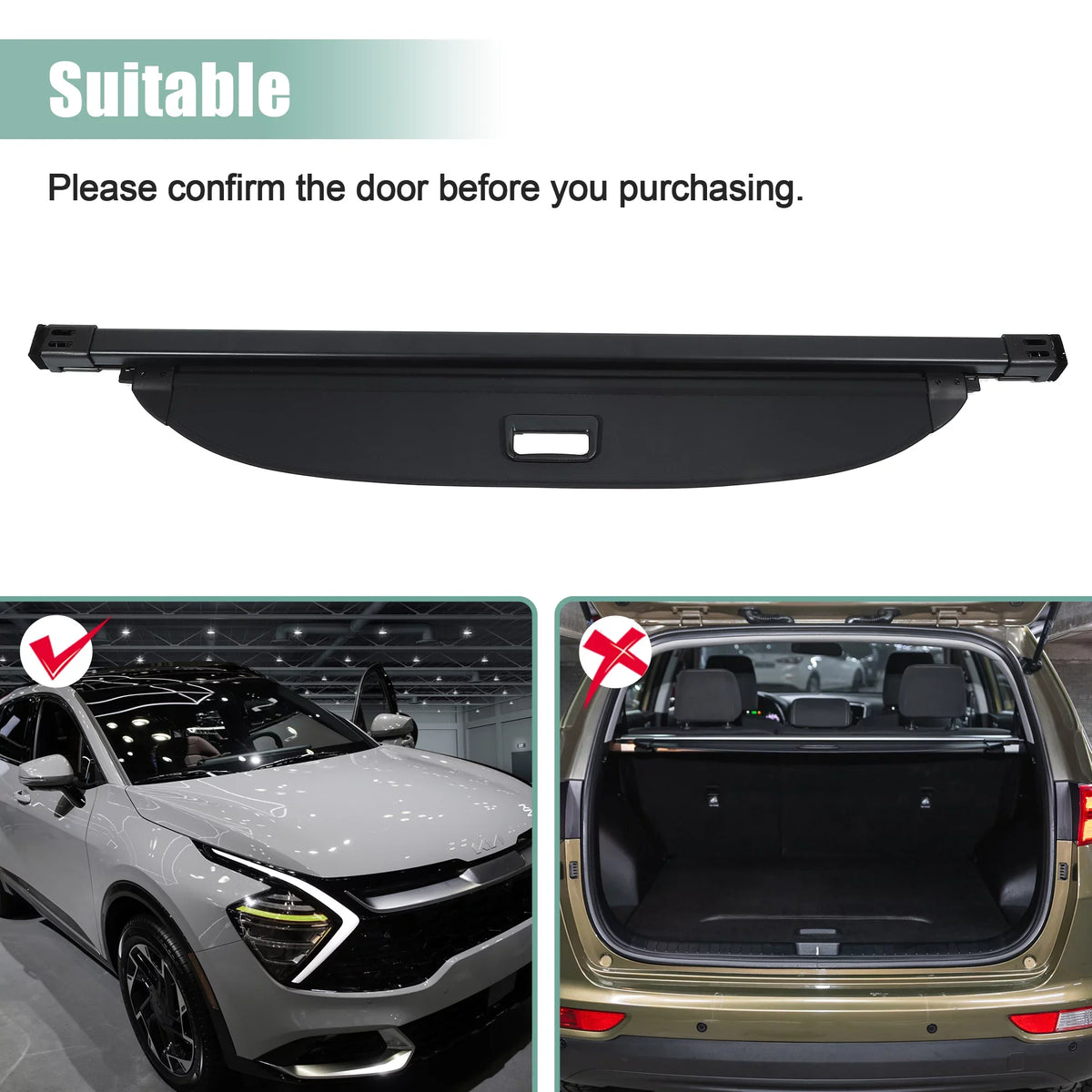 Set Kia Cargo Rear Bargains Sportage for 1 Security 2023 Privacy Cover Cover Retractable Unique Cover Luggage Trunk