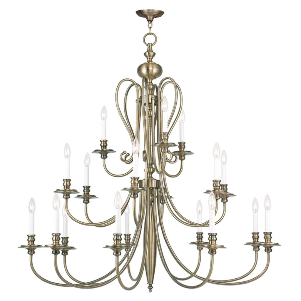 by - 44 Lighting-Caldwell 5179-01-Livex Light 46 Inches wide Chandelier 18 Traditional - high Style Inches in