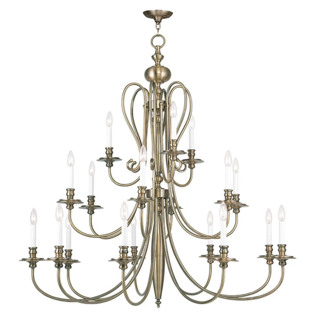 by - 44 Lighting-Caldwell 5179-01-Livex Light 46 Inches wide Chandelier 18 Traditional - high Style Inches in