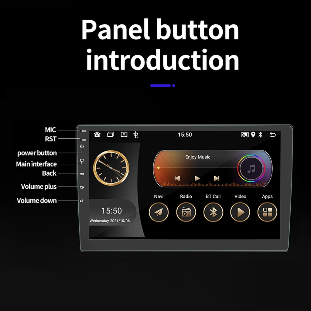 Camera(2+16GB) With Mirror 2022 10.1 Screen Android Touch Bluetooth Double Inch Radio Stereo Backup Car Din GPS FM, Link, Navigate
