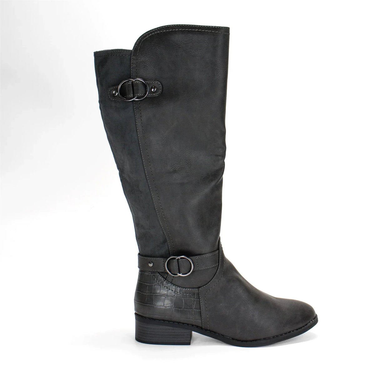 Extra Leandraa M Calf Riding Grey,8 Wide Karen Boot, US Scott Women's