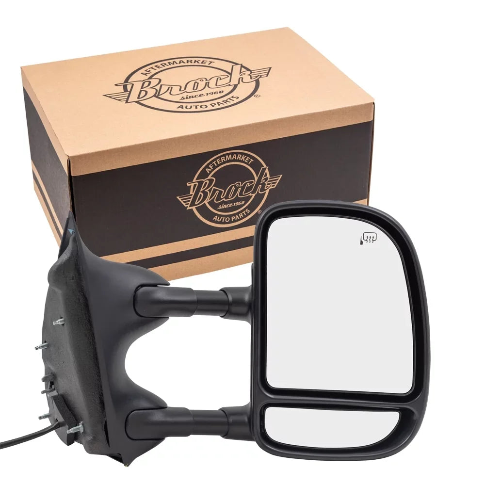 EAA Brock Duty Pickup Tow Truck F350 Compatible Passengers Super 1999-2007 Power Telescopic F250 F450 Heated Mirror Side with 3C7Z17682 Replacement View