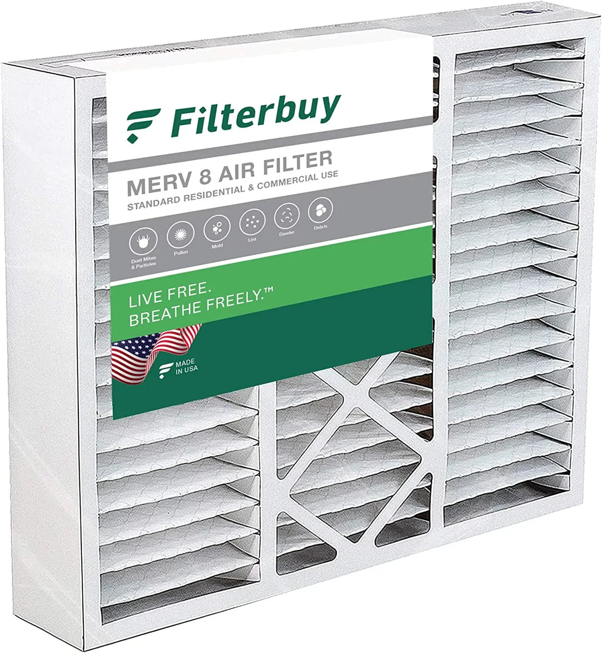 FILXXFNC0021, Pleated for and Filterbuy Day MERV Furnace & Payne Air HVAC AC Filters (1-Pack) 19x20x5 8 Night, Bryant/Carrier