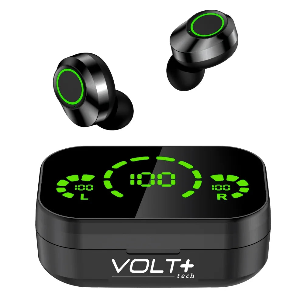 BlueTooth Water Earbuds LED Mic(Black) Galaxy Quad /Noise Reduction Wireless Sweatproof 5G/Plus/Ultra V5.3 & Pro Compatible & IPX3 S22+/ with your Samsung