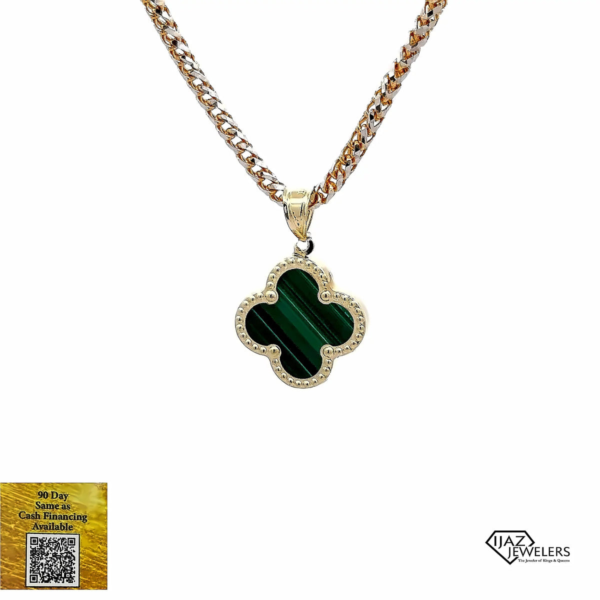 Malachite Charm VC 10K Gold Inspired