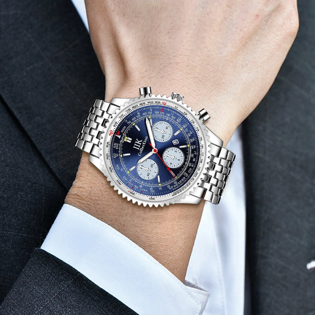 Waterproof Men Quartz De Watch Relojes Stainless Bracelet Luminous Steel Hombre