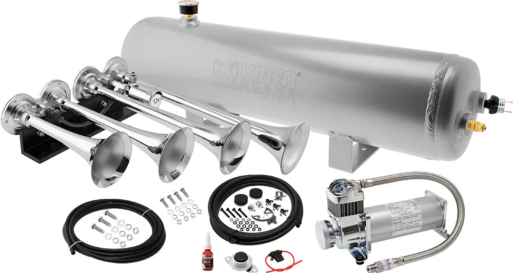 System- Tank, Trumpets. Fits for Aluminum Train Vehicles dB. 3 Vixen Air Pickup/Jeep/SUV Complete Onboard 200psi Trucks/Car/Semi. Horn Kit Gallon Super VXO8330APRO/4124XC 4 Compressor, Loud Horns like