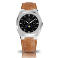 Asorock watches brand Silver/Black 40mm mens Black owned Transporter | watch | leather | Brown watch