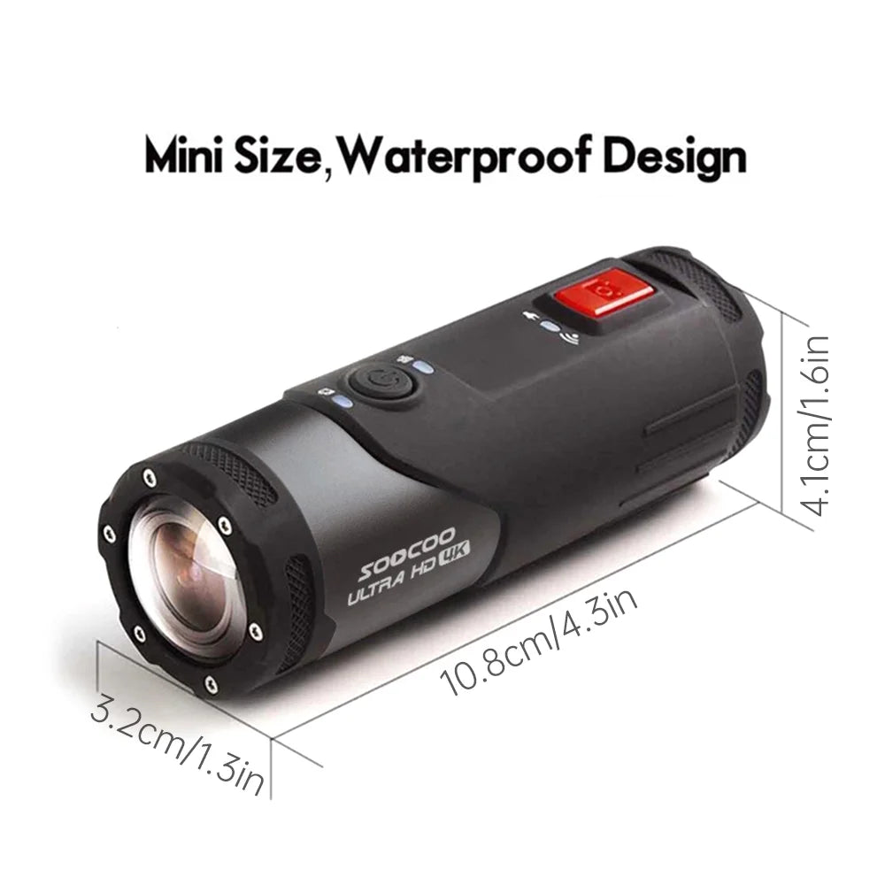 Sports Waterproof WiFi SOOCOO Cycling 4K Adventure Helmet mounted Head APP Action Camera, Camera