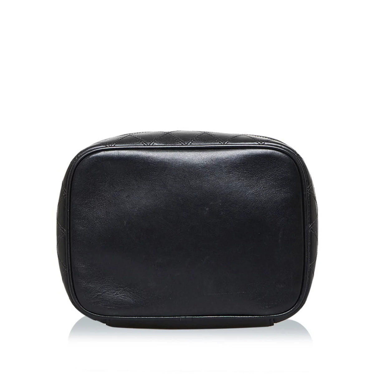 Bag Pre-Owned Ladies CHANEL (Fair) Lambskin Bicolore Cocomark Vanity Black Handbag Chanel