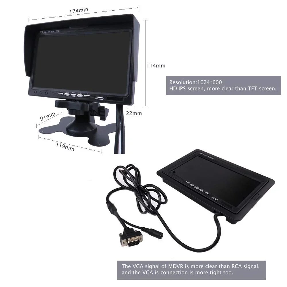 Car MDVR Video for JOINLGO View Bus 4G Vehicle Rear Van Phone RV DVR 4CH Kit View on HDD Mobile 2.0MP IR 4pcs Truck Side Monitor Live Camera inch Recorder 1080P PC GPS 7 Remote WiFi