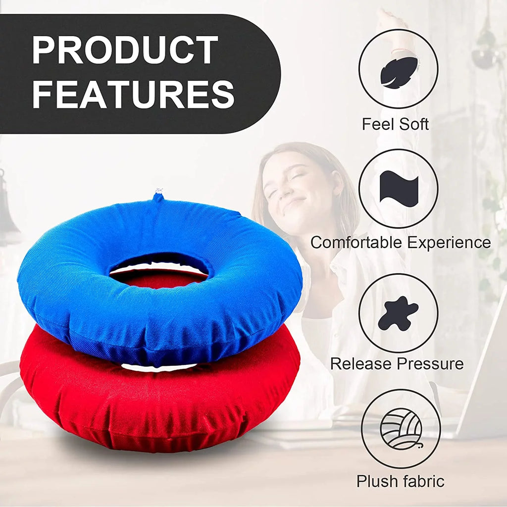 Cushion (Blue, Office Inflatable Chair Car, Ring 2 Pieces Seat Donut Inch Colors Red) 15 Inflatable Wheelchair Cushion Cushion for Pillow Inflatable Cushion Round Portable Zonon 2 Home Donut