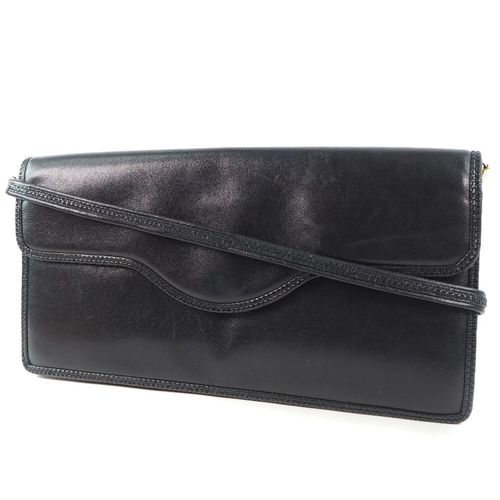 Bally Bag Chain Women's Pre-Owned Shoulder Barry Leather (Fair) Black
