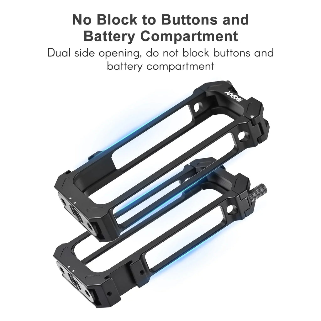 Vlog Accessories Mounts Cold Video Shoe Cage for Protective Andoer Dual - Aluminum Frame Sports Insta360 with Metal X3 Alloy Camera