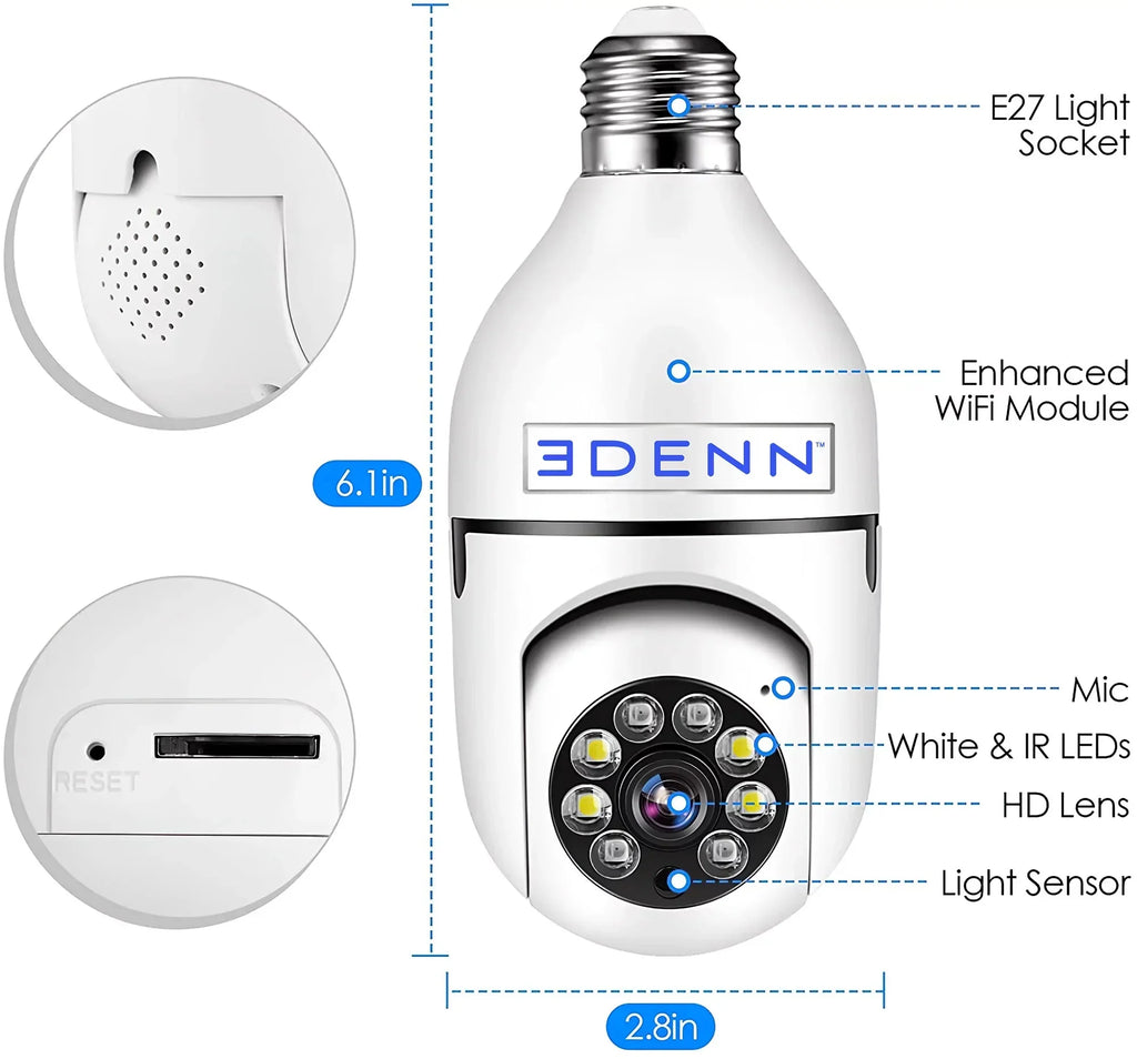 i-defend bulbs Edenn security 3 pack camera