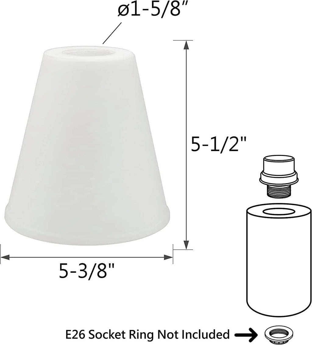 Hole:42mm, Shade 5-1/2"H 5-3/8"Dia Glass x Aspen Center 3 23619-3, Inside, Frosted White / Pack Creative Opal