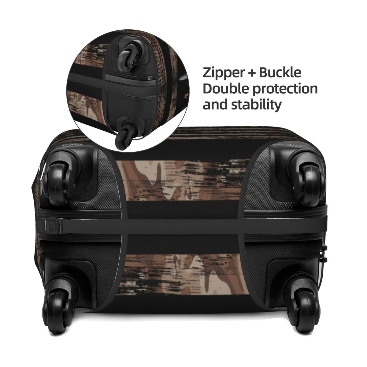 Junzan - Luggage Luggage Fashion Camouflage Fits Protector Inch With Print Cover 18-32 Washable Flag American Desert Suitcase