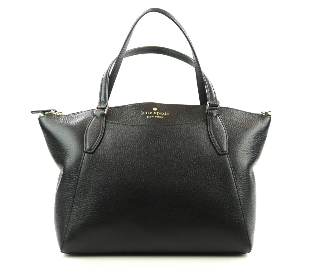 Pebbled Bag Crossbody Spade Handbag Leather Black Satchel Monica Medium Kate